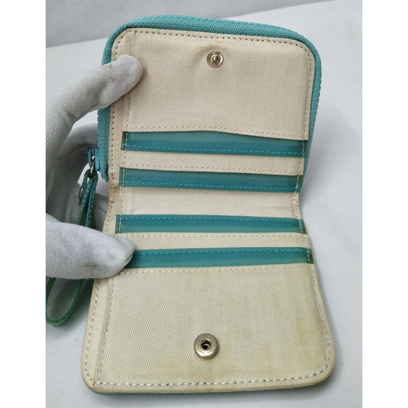 See By Chloe Turquoise Zip Around Credit Cards Bifold Square Wallet - Picture 9 of 12